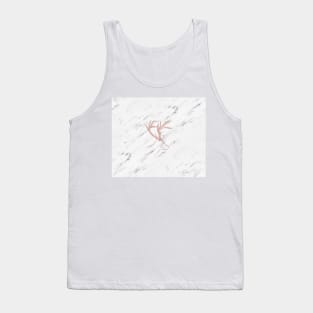 Rose gold deer - soft white marble Tank Top